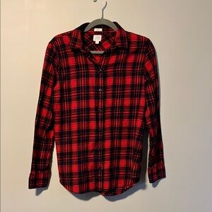 J.Crew Red and Black Plaid Shirt